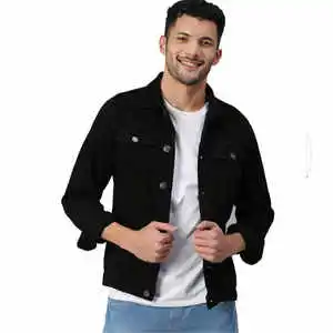 Denim Jacket for Men Winter Windproof 220g Cotton Warm Blue Jean Outerwear Button up Streetwear Casual