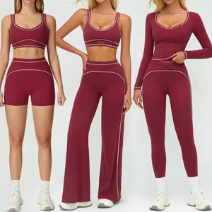 TZ7028-2 New 2 Pcs Workout Set for Women Sport Yoga Casual Soft High Quality Women's Yoga Sets
