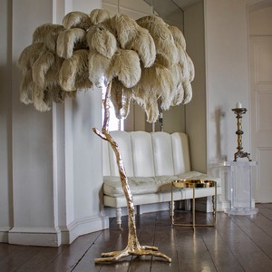 Room Vibe Corner Rgb Luxury Modern Nordic Led Standing Arc Trees Light for Home Ostrich Floor Lamp
