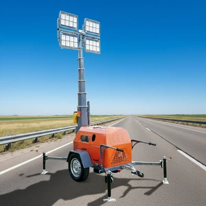 Mobile Lighthouse Light Tower 7m Steel Pole Diesel Powered LED High Power Landscape Lighting Low Maintenance Cost