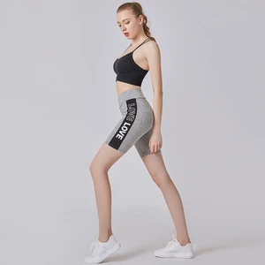 OEM/ODM Women's Yoga Shorts Letter Slim Plus Size Running Sports Shorts Fashion Breathable Ladies Fitness Shorts