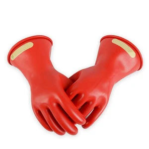 Class 4 35KV High Voltage Live Operation Safety Gloves Heavy Duty Rubber Anti Impact Insulated Gloves