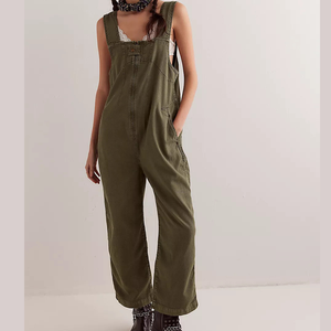 Women's Denim Overalls Utility Jumpsuit Baggy Wide Leg Jean Streetwear Custom New Y2K Retro Clothing Manufacturer Wholesale