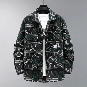 For Brand Single Breasted Breathable Denim Coat Men's Tall Heavyweight Loose Plus Size Retro Jacket Autumn Casual Workwear