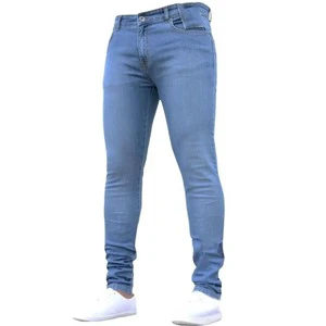 Men's Designer Clothing Vintage Washed Light Blue Denim Pants High Waist Cargo Flared Oversize Solid Pattern for All Seasons