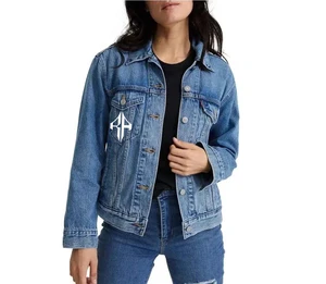 High Quality Casual Stand Collar Winter Denim 2-Piece Set Dark Wash Customized Color OEM/ODM Service Women's 100% Cotton