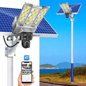 Security Lights for Home 5MP WIFI Wireless 4G SIM Card Manor Farm Security CCTV Solar Street Light With Camera