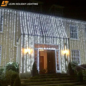 Factory Customization Christmas Commercial Landscape Decoration Outdoor White Twinkle Fairy LED String Curtain Light
