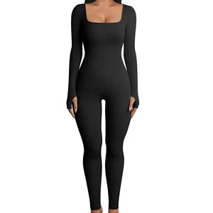 Women's New One Piece Activewear Long Sleeve Quick Dry Sports Bodysuits Jumpsuits for Fitness for Sports & Exercise