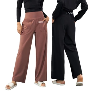 High Waist Wide Leg Yoga Pants for Women Loose Fit High Waist Loose Yoga Palazzo Pants With Pockets