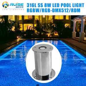 Dancing Water 3in1 IP68 Waterproof 12V 10W Dimmable Fountain Ring DMX RGBW Underwater Recessed LED Swimming Pool Light