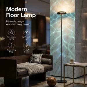 Water Ripple 3-Zone Smart Floor Lamp Water Ripple RGB CCT App Remote Control Music Sync Standing Light For Home Hotel Office
