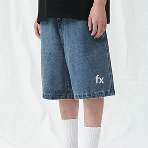 Manufacturer Custom Men's Bulk Street Wear Blank Acid Wash Loose Fit Baggy Short Pants Oversized Denim Jean Shorts for Men