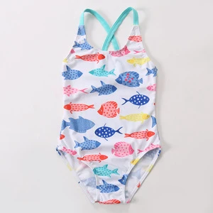 Girls One-Piece Swimsuit with Front Logo 1-Piece Stylish Swimwear