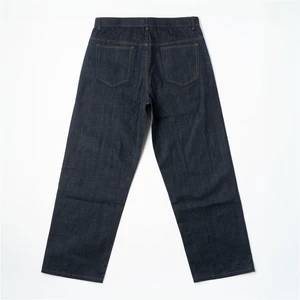 Blue Baggy Men's Jeans Customized Logo Heavyweight Denim High Quality Wide Leg Pants Plus Size Selvedge
