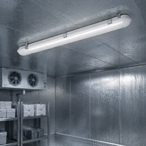 UL DLC IP65 LED Linear Vapor Tight Light 4FT 40W 140LM/W Waterproof LED Tri-proof Light Fixture for Cold Storage Walk-in Freezer