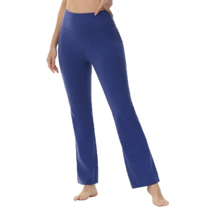 Top Quality Super Soft Yoga Sport Pants High Waist Flare Pant Painted Decoration Skinny Slim Boot-Cut Yoga Pants for Girls