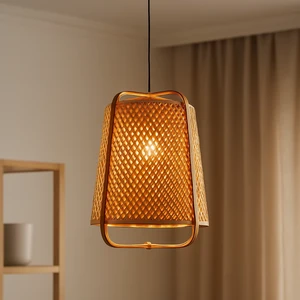 Handmade Durable Lightweight Bamboo Pendant Lamp with Modern Elegant Design by ECONA