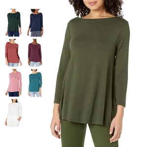 Hot Selling Women's Plus Size Cotton T-Shirt High Quality Soft Knitted Custom Print Short Sleeve Neck Swing White XL Plain Dyed
