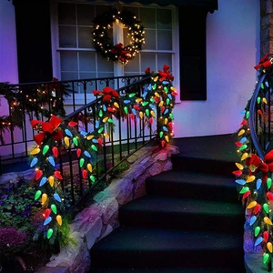 Outdoor Christmas Light RGB Bulb Strawberry Led Party Hanging Sting Waterproof Led Xmas Lights Outdoor
