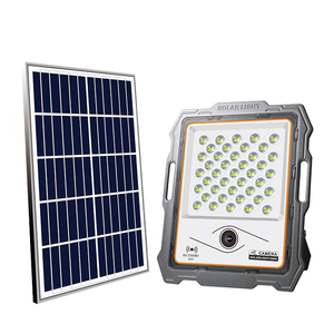 100W High Power Security LED Light CCTV Solar Flood Motion Sensor Lighting for Road IP65 Aluminum Body