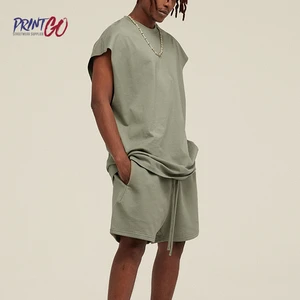 Men 305G Heavyweight Sleeveless Tank Top Oversized Casual Gym Eco-friendly Solid 100% Cotton Knitted Vest Summer Streetwear