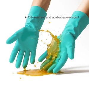 Wholesale China Protecting Hand Waterproof Industrial Safety Work Anti-cut Flock Lined Gloves Custom Pure Nitrile Gloves
