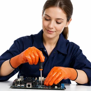 Fully Dipped PVC Safety Gloves Anti-slip Oil Proof Waterproof Protective Work Gloves for Construction Mechanics