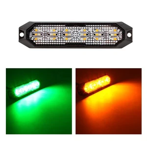SM3070C-AG 6 Led Amber Green Grille Strobe Light ECE R65 SAE J595 IP6K9K DC 12-24V Surface Mount Sync Flash 3 Years Warranty