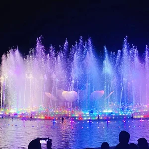 Programmable Wedding Cake Shape Outdoor Pool Pond Lake Home Garden Stainless Steel Musical Small Dancing Water Fountain