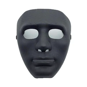 Black Plastic Full Face Funny Party Mask For Party Holiday Supply Carnival Masquerade Cosplay Halloween Accessory DIY Craft