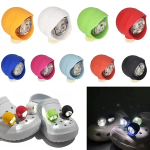 Shoe Lights PVC LED Headlight Shoe Charms Accessories for Night Rides Outdoor Activities Slipper Button 3 Lighting Modes