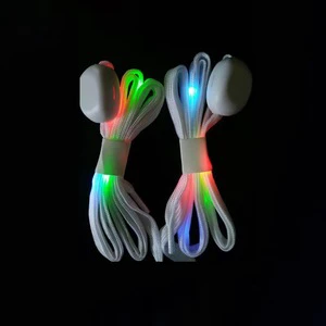 Wholesale Hot Selling Luminous Fluorescent Braided LED Light-Up Shoelaces for Graduation & Christmas Night Run