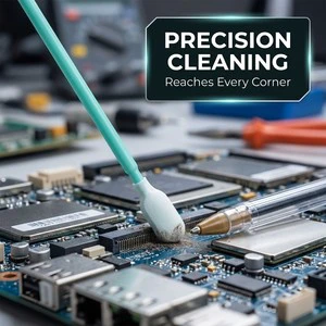 Industrial Antistatic Polyurethane Foam Tip Cleanroom Swabs ISO/CE Certified Lint-Free Excellent Absorbency for Semiconductor