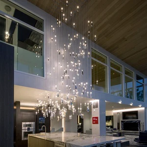 Custom Blown Glass Chandelier Raindrop Ceiling Hanging Lights for Restaurant Hotel Lobby Decor Showroom Pendant Lights