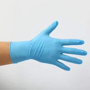 12 Inch Blue Nitrile Disposable Waterproof Latex-Free Extended Long Cuff Industrial Safety Work Gloves