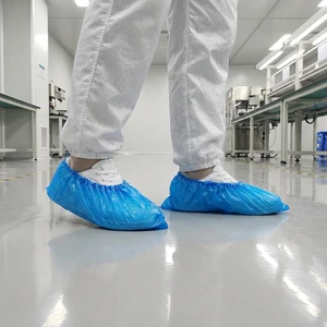 Disposable Colorful Non-Skid Buckles Closure Abrasion-Resistant Tear-Resistant Composite Toe Polyethylene Shoe Cover Boot Cover