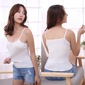 OEM LOGO Cheap Wholesale Camisole Vest for Women, Summer Student Base Shirt for Women Slim Fit Versatile One Neck Small Camisole