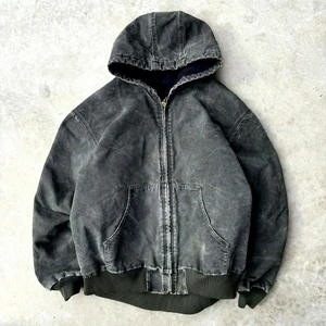 Men's Casual Winter Jackets Custom Thick Blank Oversized Washed Distressed Canvas Black Denim Winter Jacket Men With Zippers