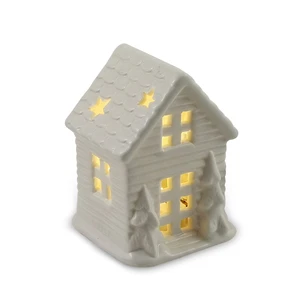 Wholesale Christmas House with LED Light Customized Ceramic Hot Sale Handmade LED Light House