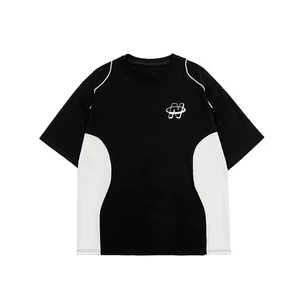 Summer Fashion Brands Can Customize Logos, Color Blocked Short Sleeved T-shirts, Men's Loose And Versatile Casual Shirts