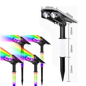 Outdoor Waterproof Solar Light Landscape Lamps RGB Ground Inserted Lawn Lamp Decoration Energy Saving Brick Light