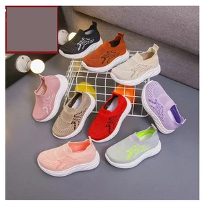 Factory Wholesale Fly-knit Sneakers Children Led Light Sneakers for Children Toddler Running Shoes