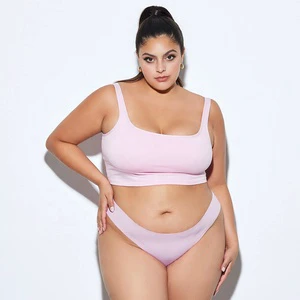 New High Quality Hot Pink Cotton Square Collar Sleeveless Vest OEM Plus Size Crop Tank Top for Women