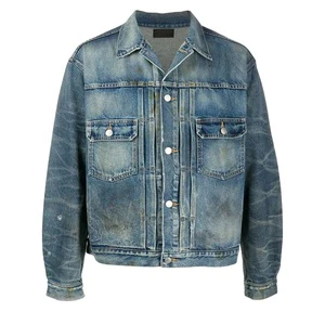 Streetwear OEM/ODM Western Classic Custom Male Plus Sizecasual Vintage Jeans Jackets Coat Mens Jean Jacket
