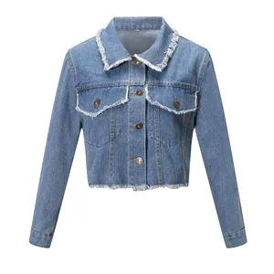 Custom Womens Denim Jacket Womens Outerwear Denim Jacket for Women Denim Shirts Wholesale