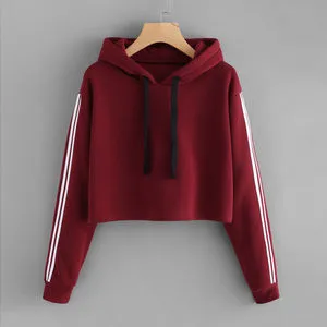 Women Hoodies Long Sleeve Zip Crop Tops Casual Basic Hooded Sweatshirt Jackets