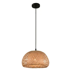 Eco-friendly Double-layered Natural Handwoven Pendant Light Shade Bamboo Lamp