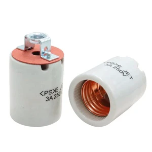 E26 Standard Medimun Screw Bulb Socket Porcelain Light Socket with Screw Fixing Lamp Holder PSE