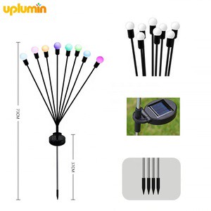 Uplumin High Quality Solar Lights Outdoor H75cm Garden Firefly Stake Light With 6 Or 8 Or 10 Warm LED Per Each
